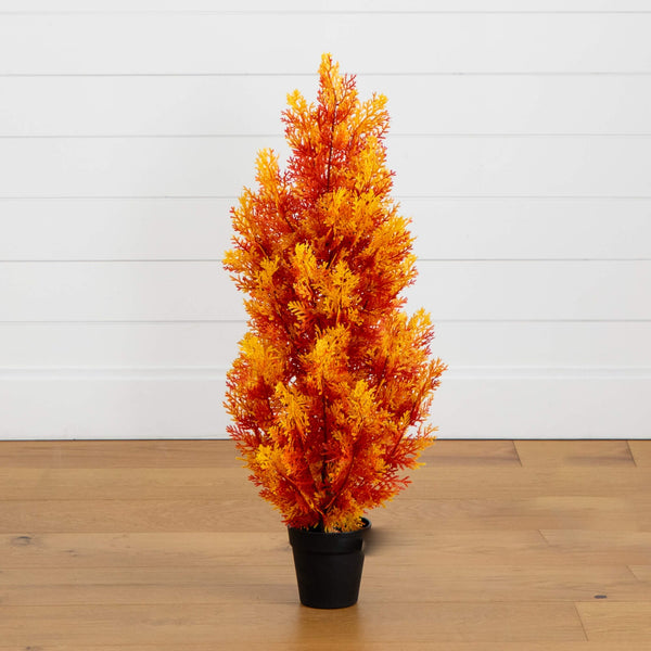 3 UV Resistant Autumn Artificial Fall Cedar Tree Indoor Outdoor 3-uv-resistant-autumn-artificial-fall-cedar-tree-indoor-outdoor