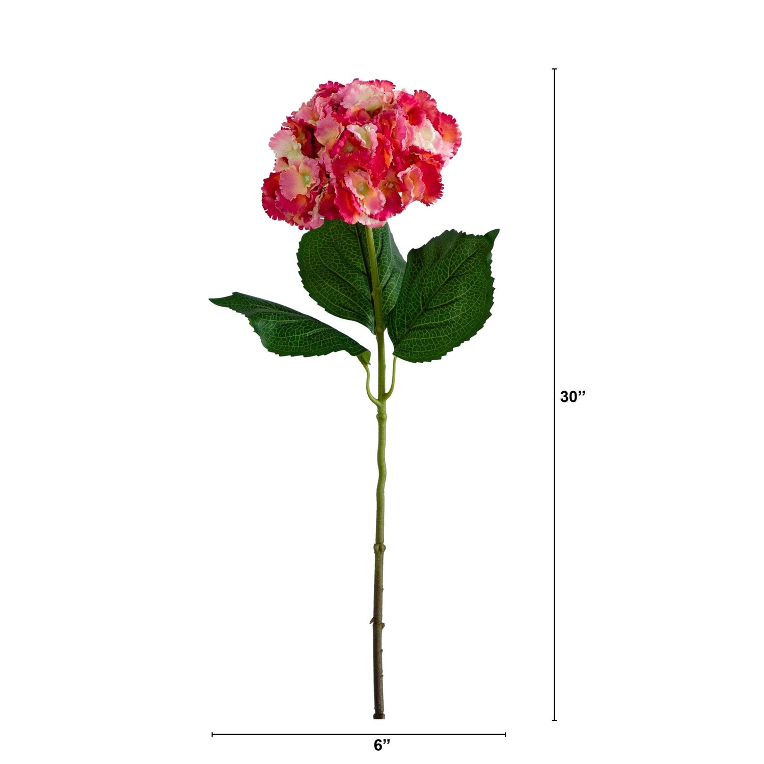 30" Artificial Hydrangea Flower Stems- Set of 3