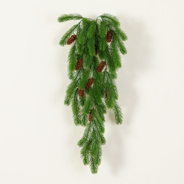 30” UV Resistant Artificial Christmas Pine & Pinecone Hanging Plant (Indoor/Outdoor) - Set of 3