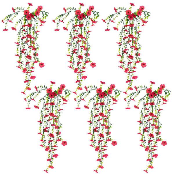 30" UV Resistant Artificial Daisy Hanging Plant (Indoor/Outdoor) - Set of 6