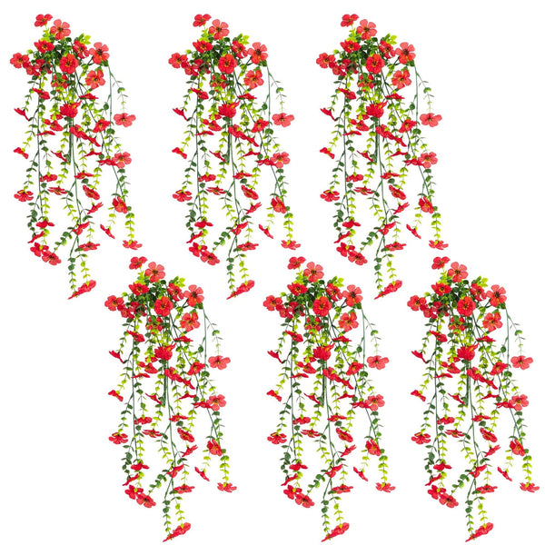 30" UV Resistant Artificial Daisy Hanging Plant (Indoor/Outdoor) - Set of 6