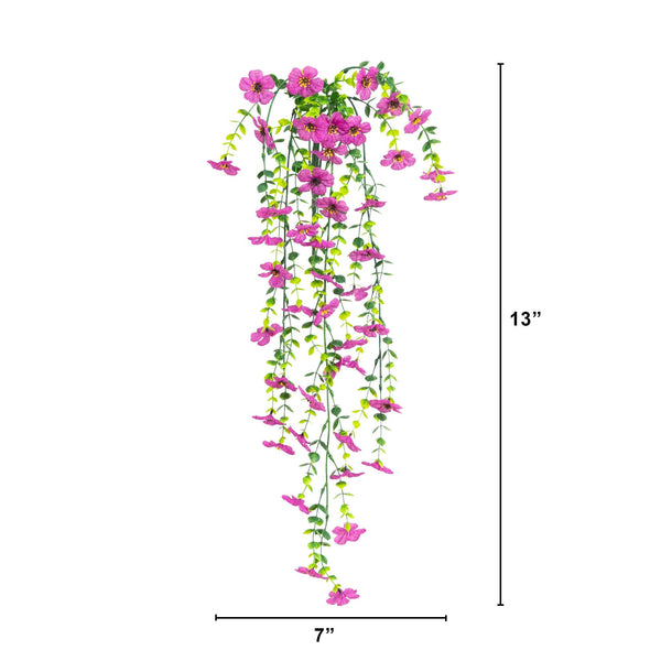 30" UV Resistant Artificial Daisy Hanging Plant (Indoor/Outdoor) - Set of 6