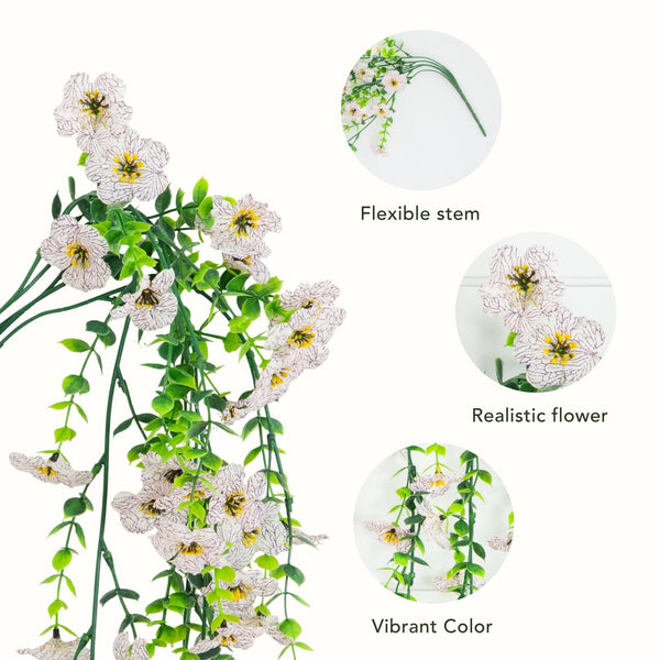 30" UV Resistant Artificial Daisy Hanging Plant (Indoor/Outdoor) - Set of 6