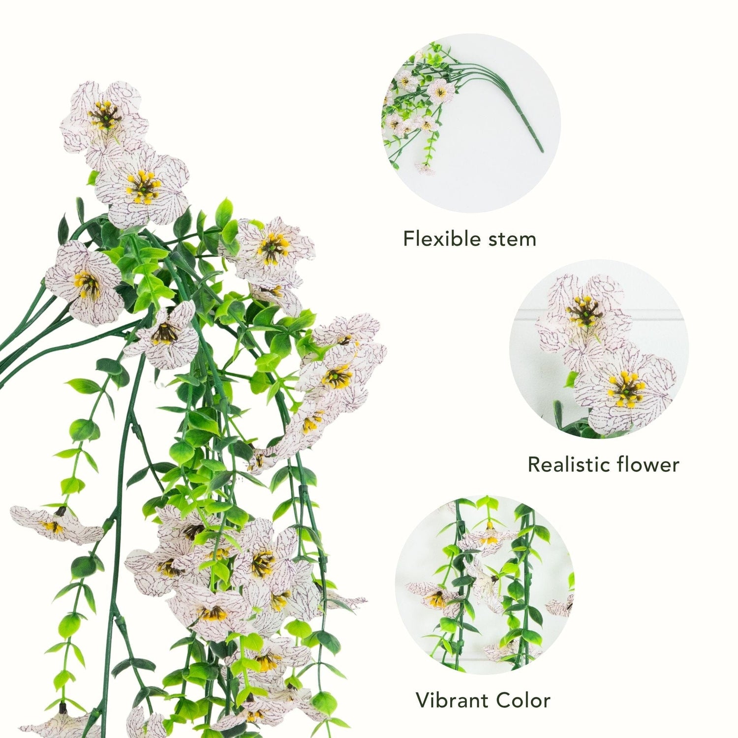 30" UV Resistant Artificial Daisy Hanging Plant (Indoor/Outdoor) - Set of 6