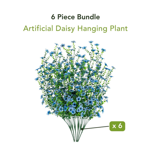 30" UV Resistant Artificial Daisy Hanging Plant (Indoor/Outdoor) - Set of 6