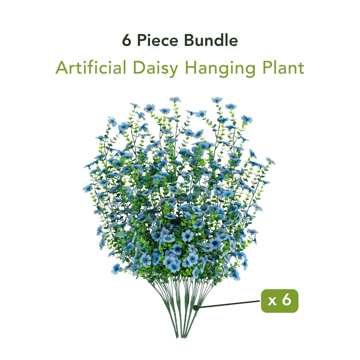 30" UV Resistant Artificial Daisy Hanging Plant (Indoor/Outdoor) - Set of 6