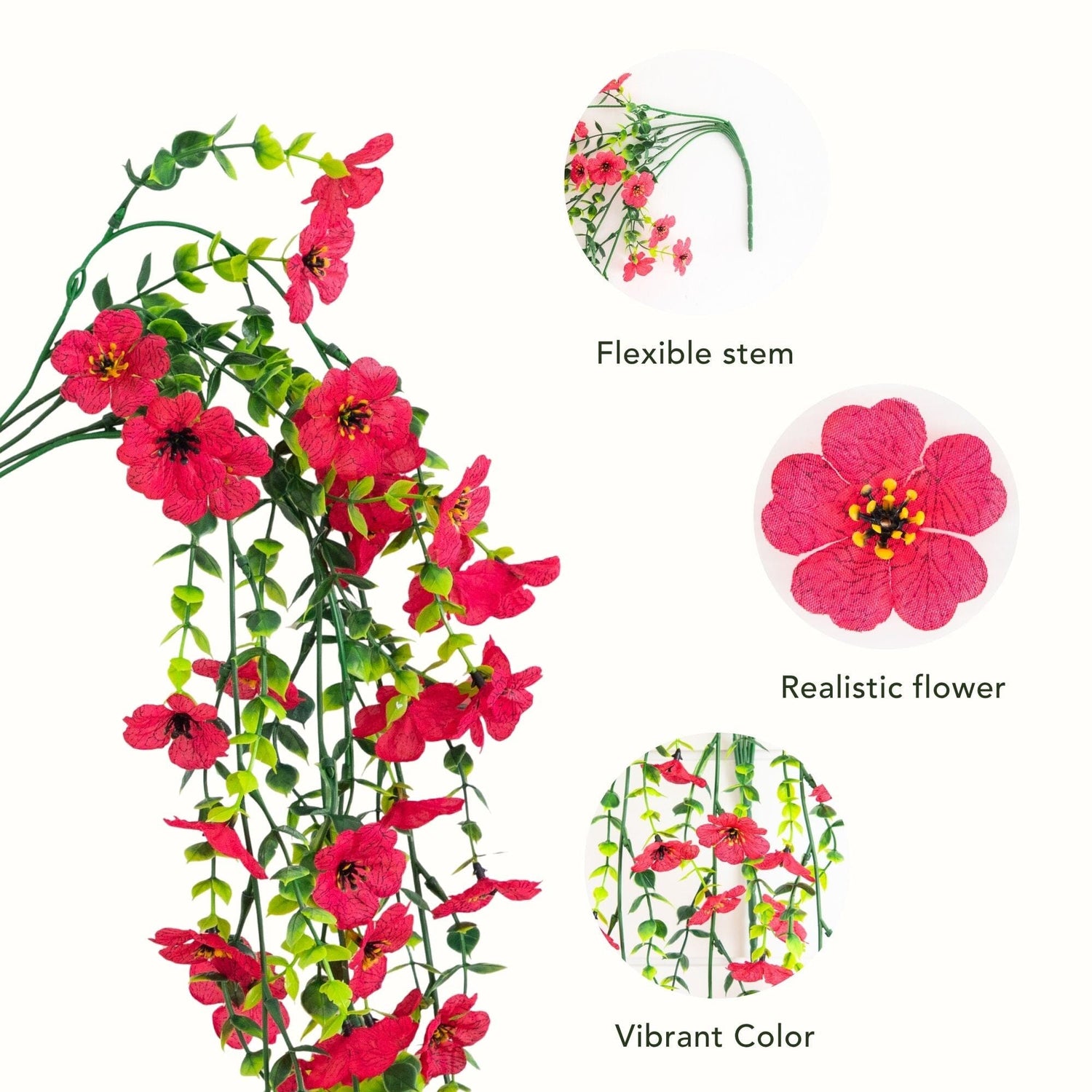 30" UV Resistant Artificial Daisy Hanging Plant (Indoor/Outdoor) - Set of 6