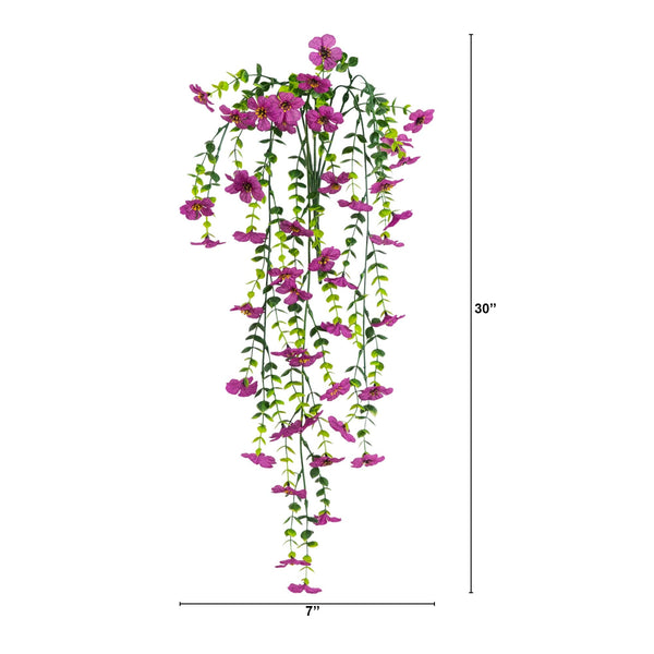 30" UV Resistant Artificial Daisy Hanging Plant (Indoor/Outdoor) - Set of 6