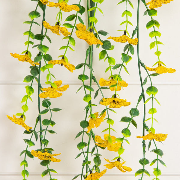 30" UV Resistant Artificial Daisy Hanging Plant (Indoor/Outdoor) - Set of 6