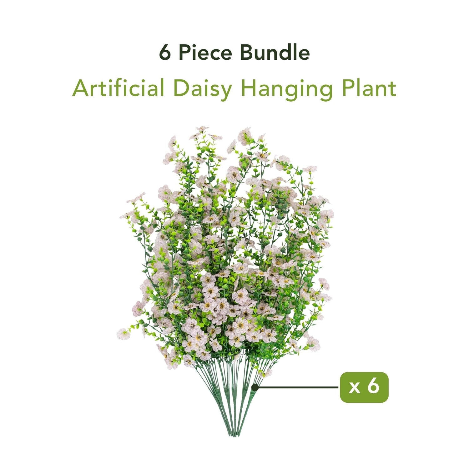 30" UV Resistant Artificial Daisy Hanging Plant (Indoor/Outdoor) - Set of 6