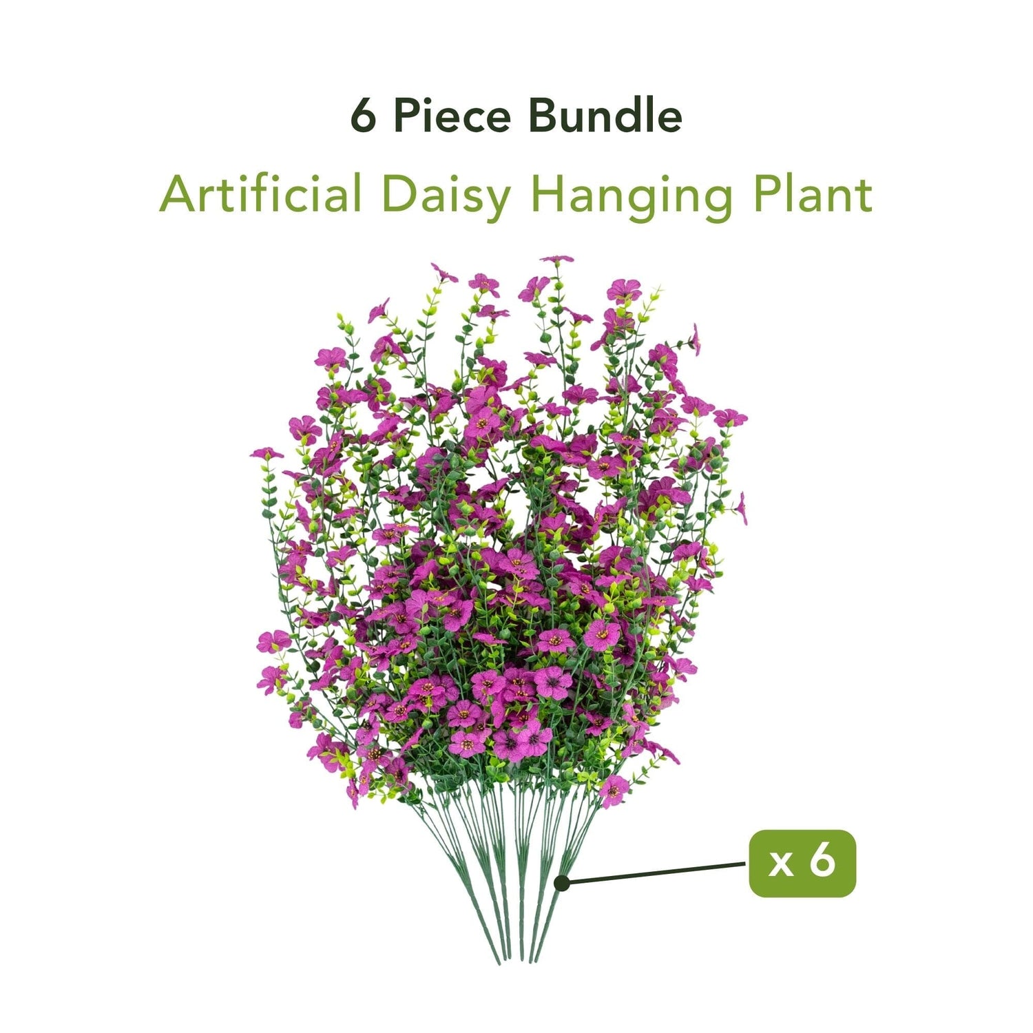 30" UV Resistant Artificial Daisy Hanging Plant (Indoor/Outdoor) - Set of 6