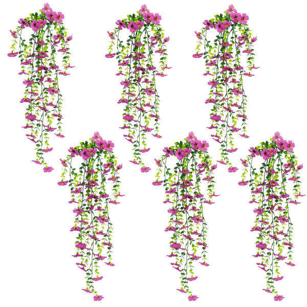 30" UV Resistant Artificial Daisy Hanging Plant (Indoor/Outdoor) - Set of 6