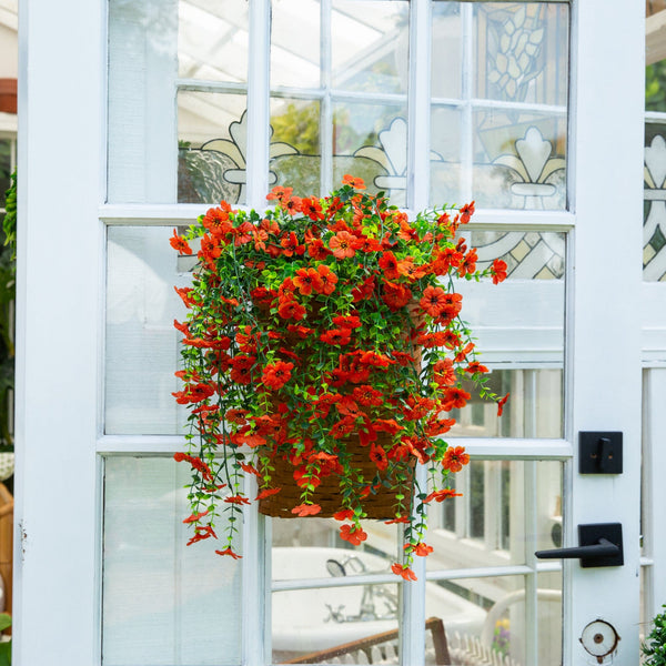 30" UV Resistant Artificial Daisy Hanging Plant (Indoor/Outdoor) - Set of 6