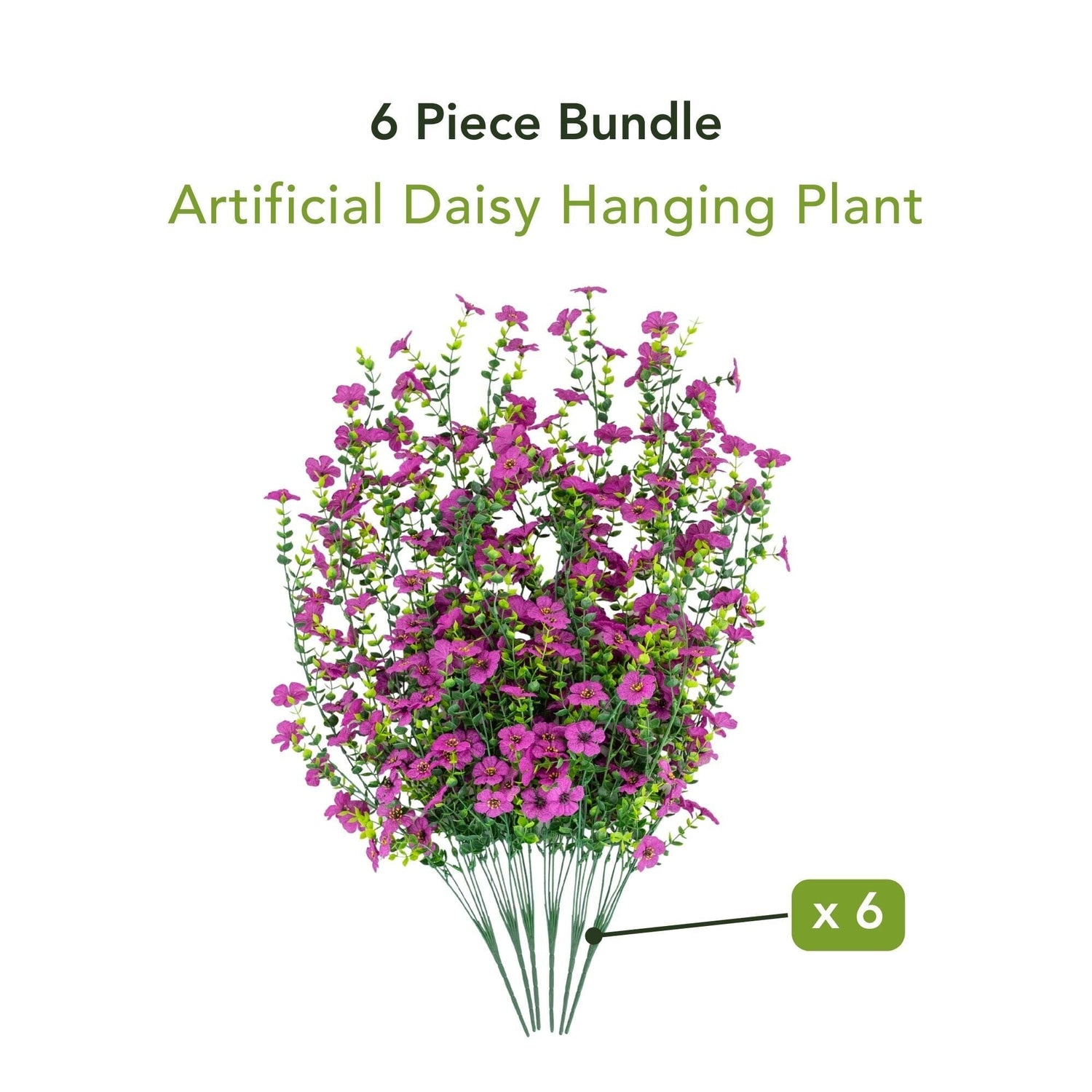 30" UV Resistant Artificial Daisy Hanging Plant (Indoor/Outdoor) - Set of 6