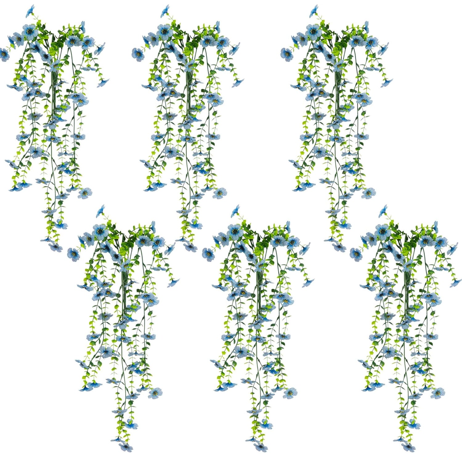 30" UV Resistant Artificial Daisy Hanging Plant (Indoor/Outdoor) - Set of 6