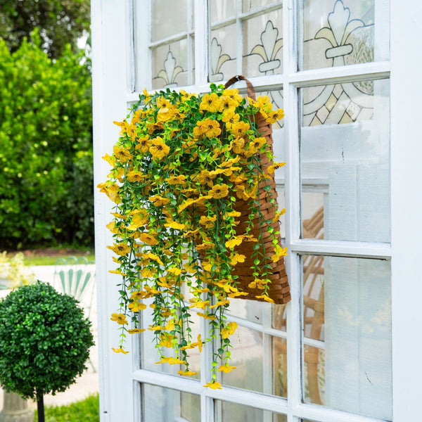 30" UV Resistant Artificial Daisy Hanging Plant (Indoor/Outdoor) - Set of 6