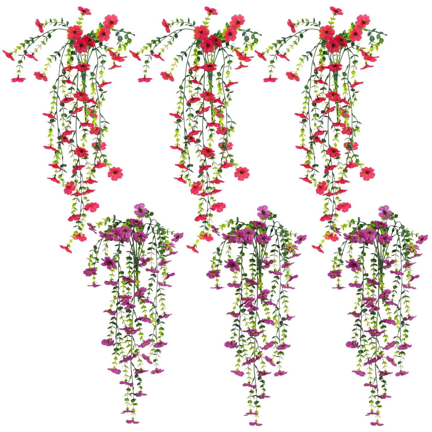 30" UV Resistant Artificial Daisy Hanging Plant (Indoor/Outdoor) - Set of 6