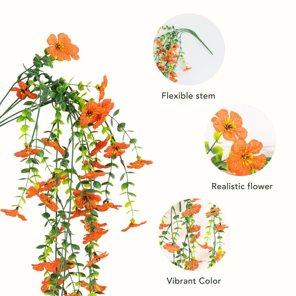 30" UV Resistant Artificial Daisy Hanging Plant (Indoor/Outdoor) - Set of 6