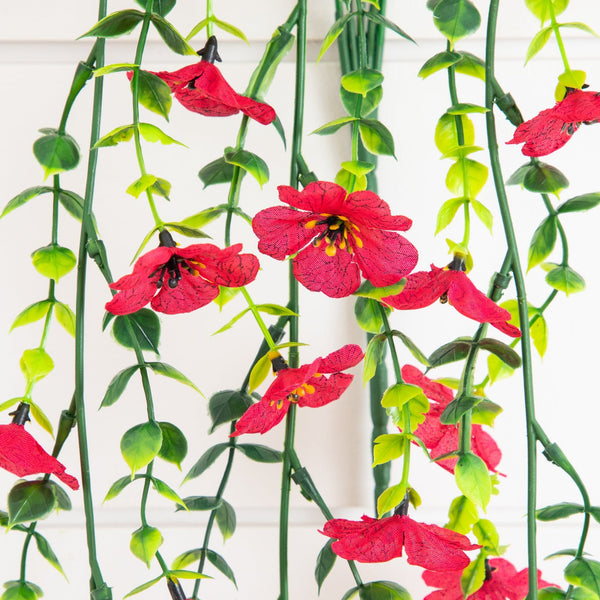 30" UV Resistant Artificial Daisy Hanging Plant (Indoor/Outdoor) - Set of 6