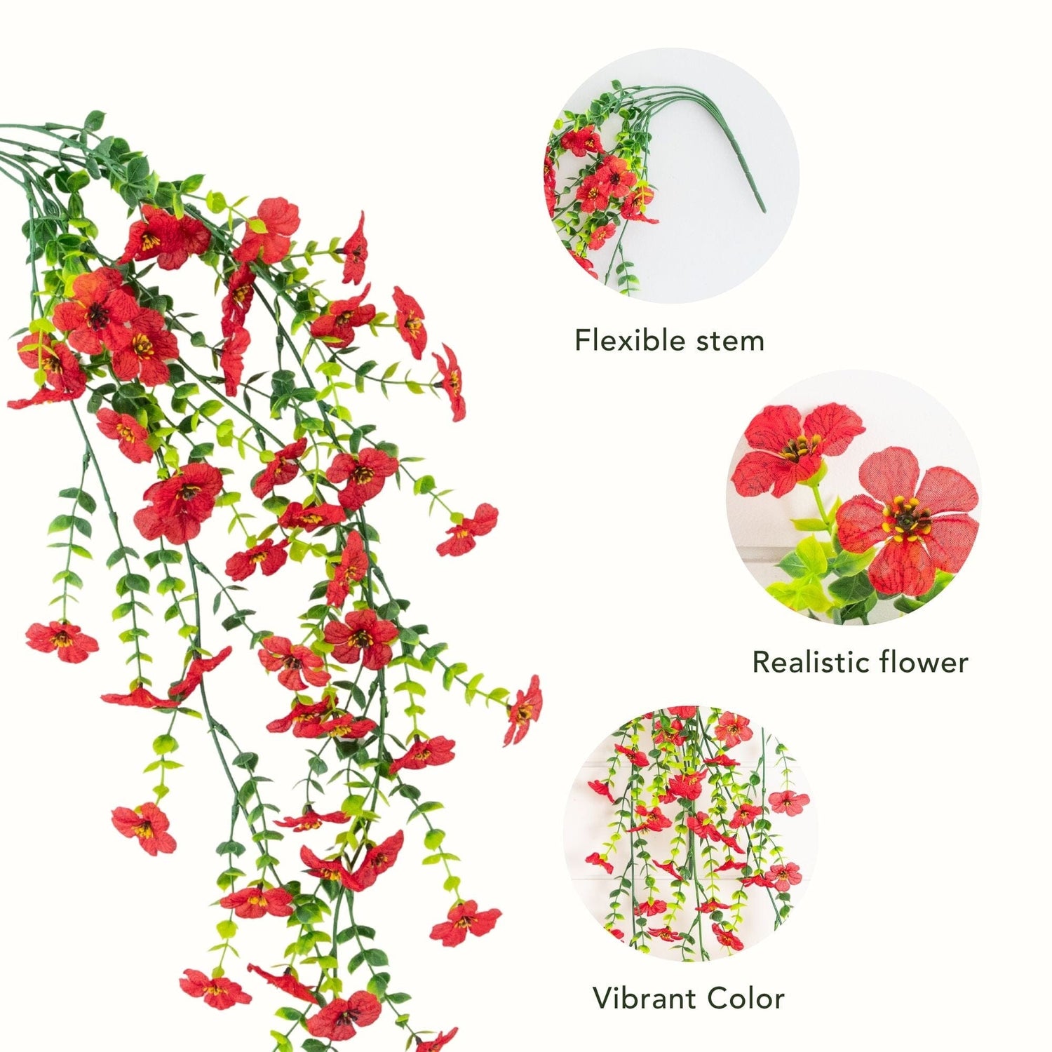 30" UV Resistant Artificial Daisy Hanging Plant (Indoor/Outdoor) - Set of 6