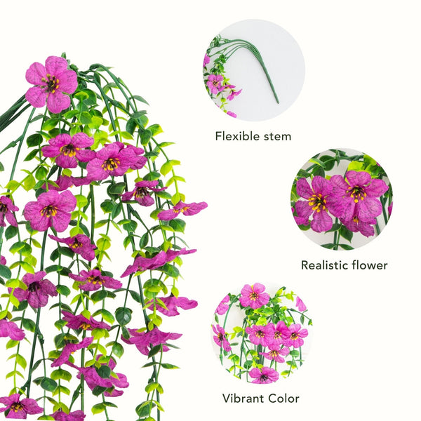 30" UV Resistant Artificial Daisy Hanging Plant (Indoor/Outdoor) - Set of 6