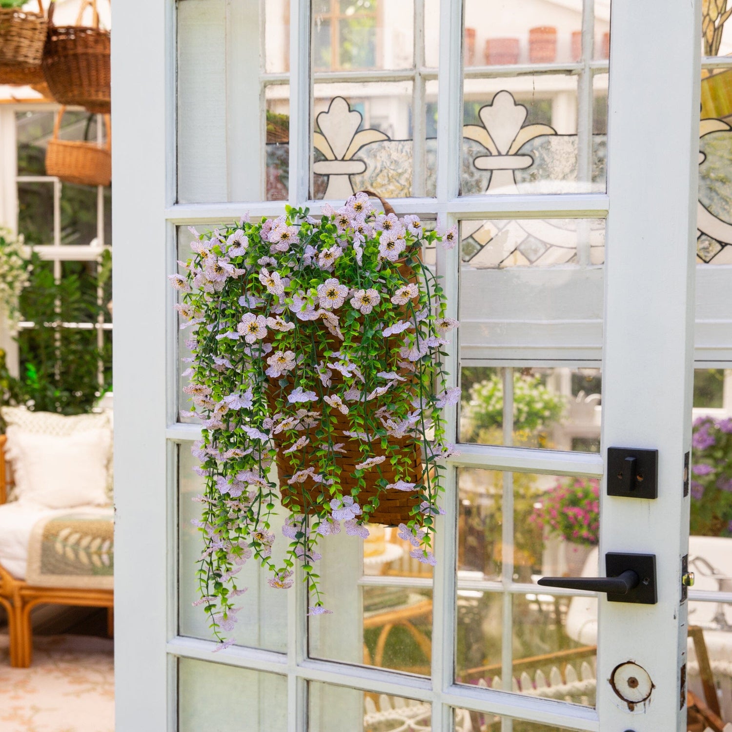 30" UV Resistant Artificial Daisy Hanging Plant (Indoor/Outdoor) - Set of 6