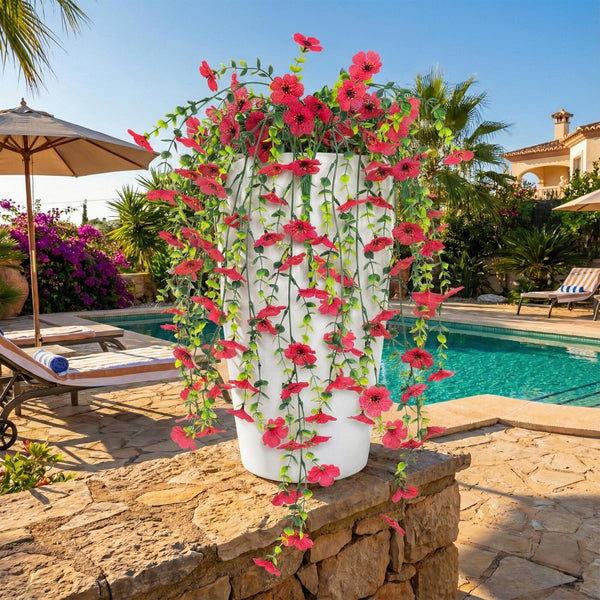 30" UV Resistant Artificial Daisy Hanging Plant (Indoor/Outdoor) - Set of 6