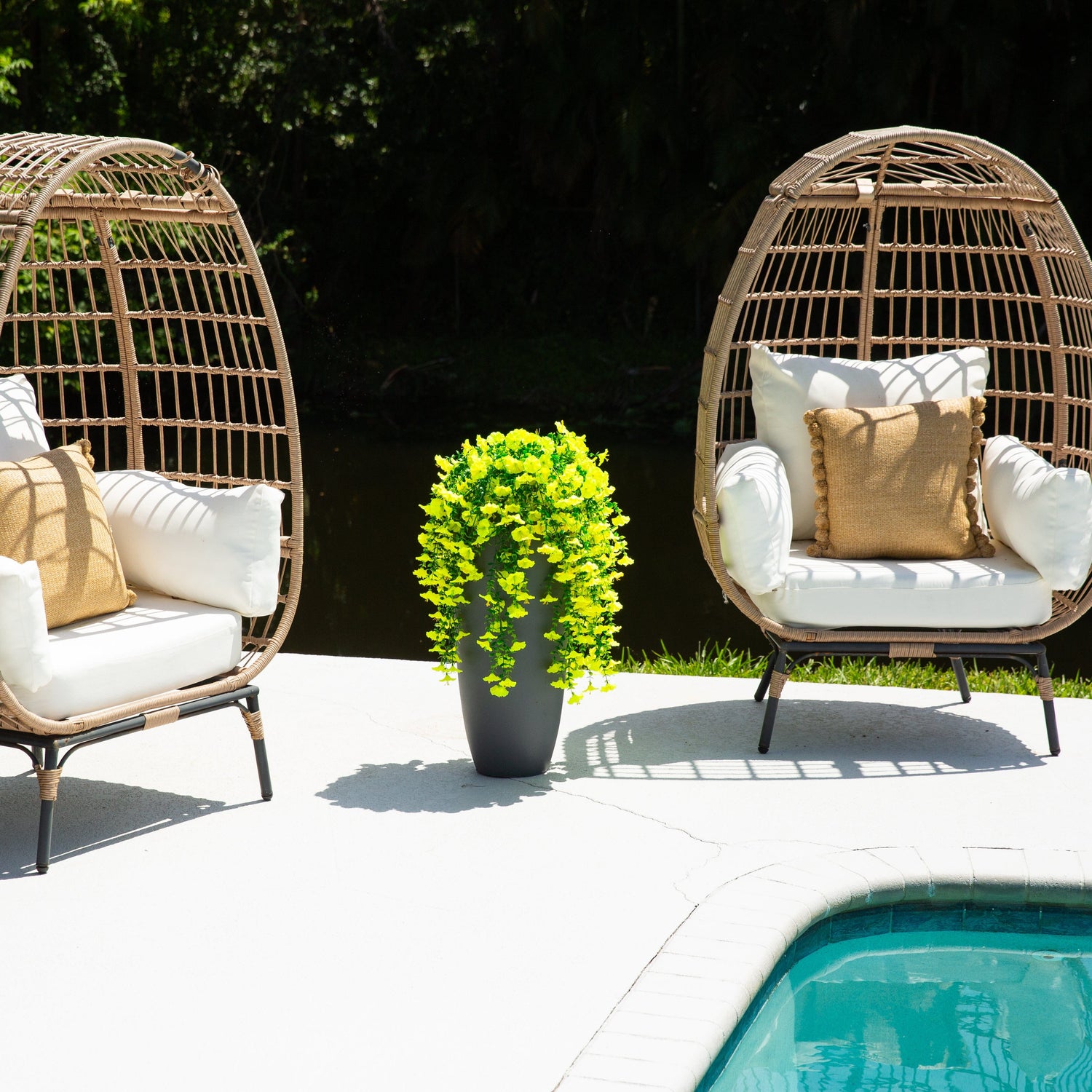 30" UV Resistant Artificial Morning Glory Hanging Plant (Indoor/Outdoor) - Set of 6