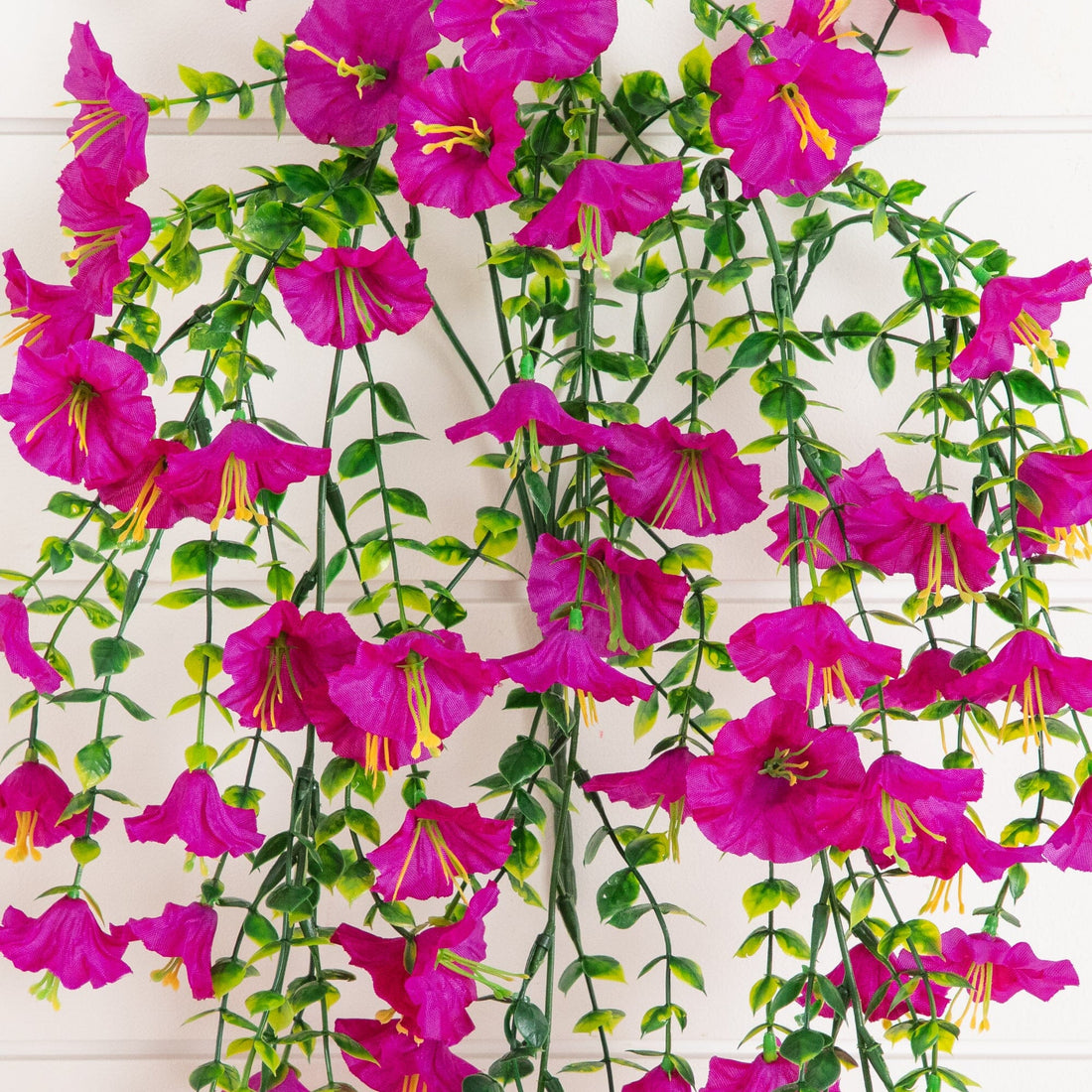 morning glory indoor hanging plant 30" UV Resistant Artificial Morning Glory Hanging Plant (Indoor/Outdoo – Nearly Natural