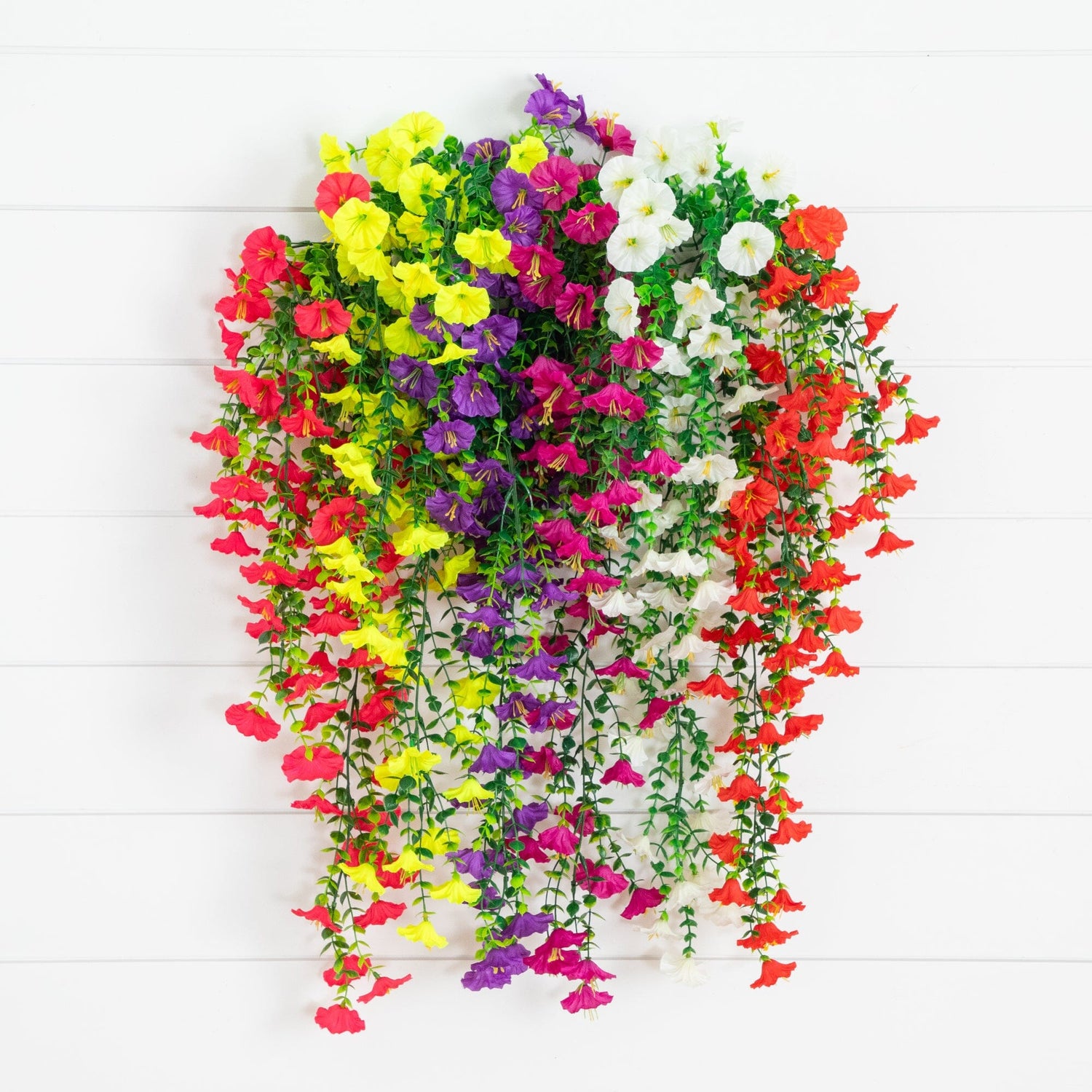 30" UV Resistant Artificial Morning Glory Hanging Plant (Indoor/Outdoor) - Set of 6