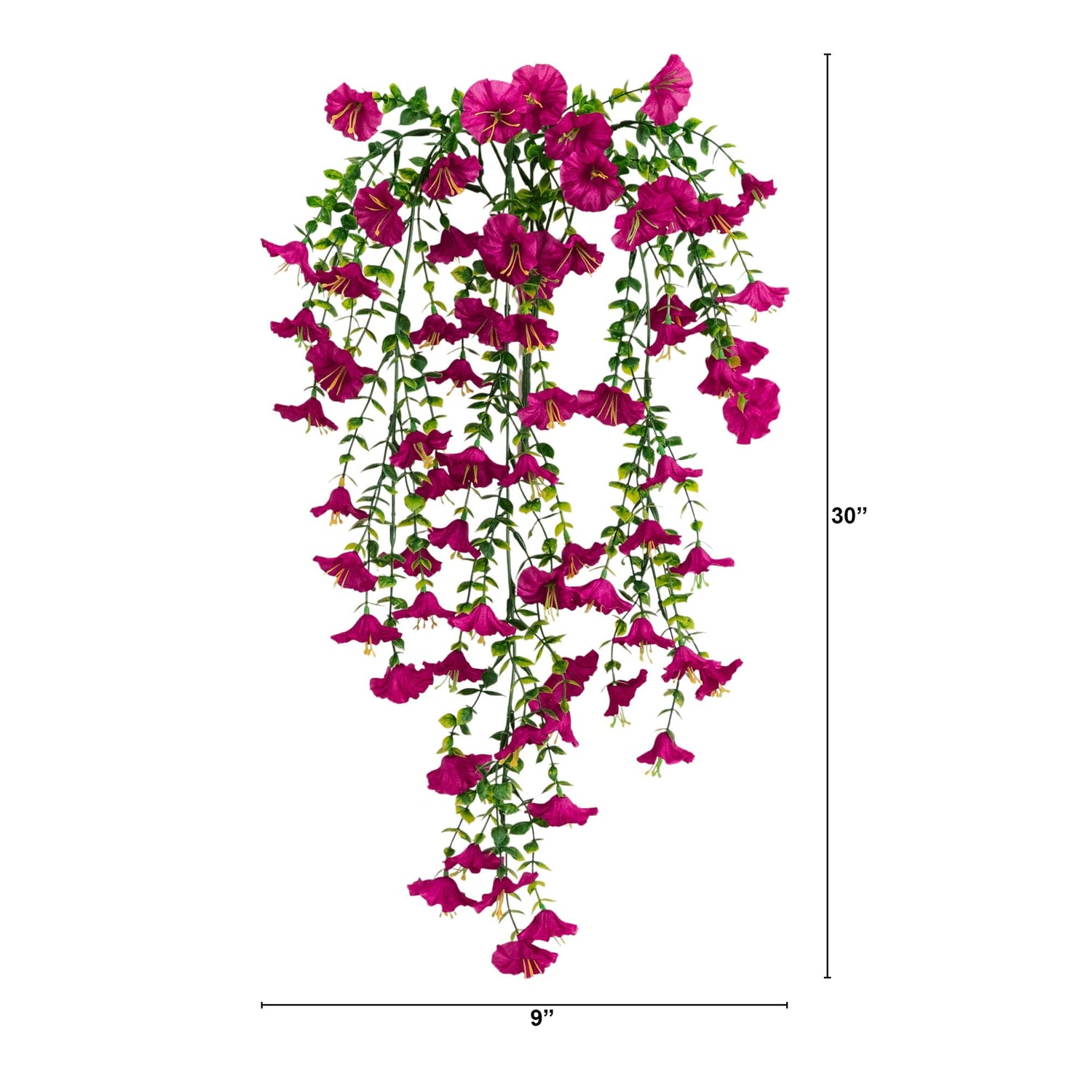 30" UV Resistant Artificial Morning Glory Hanging Plant (Indoor/Outdoor) - Set of 6