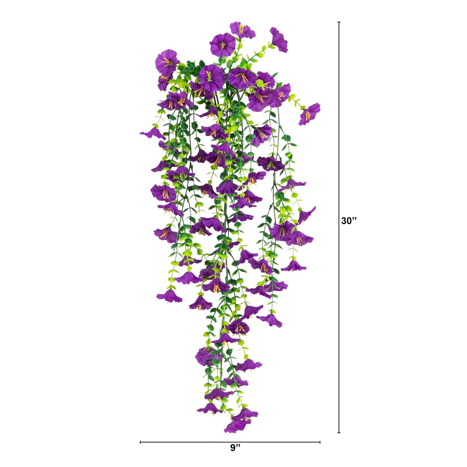 30" UV Resistant Artificial Morning Glory Hanging Plant (Indoor/Outdoor) - Set of 6