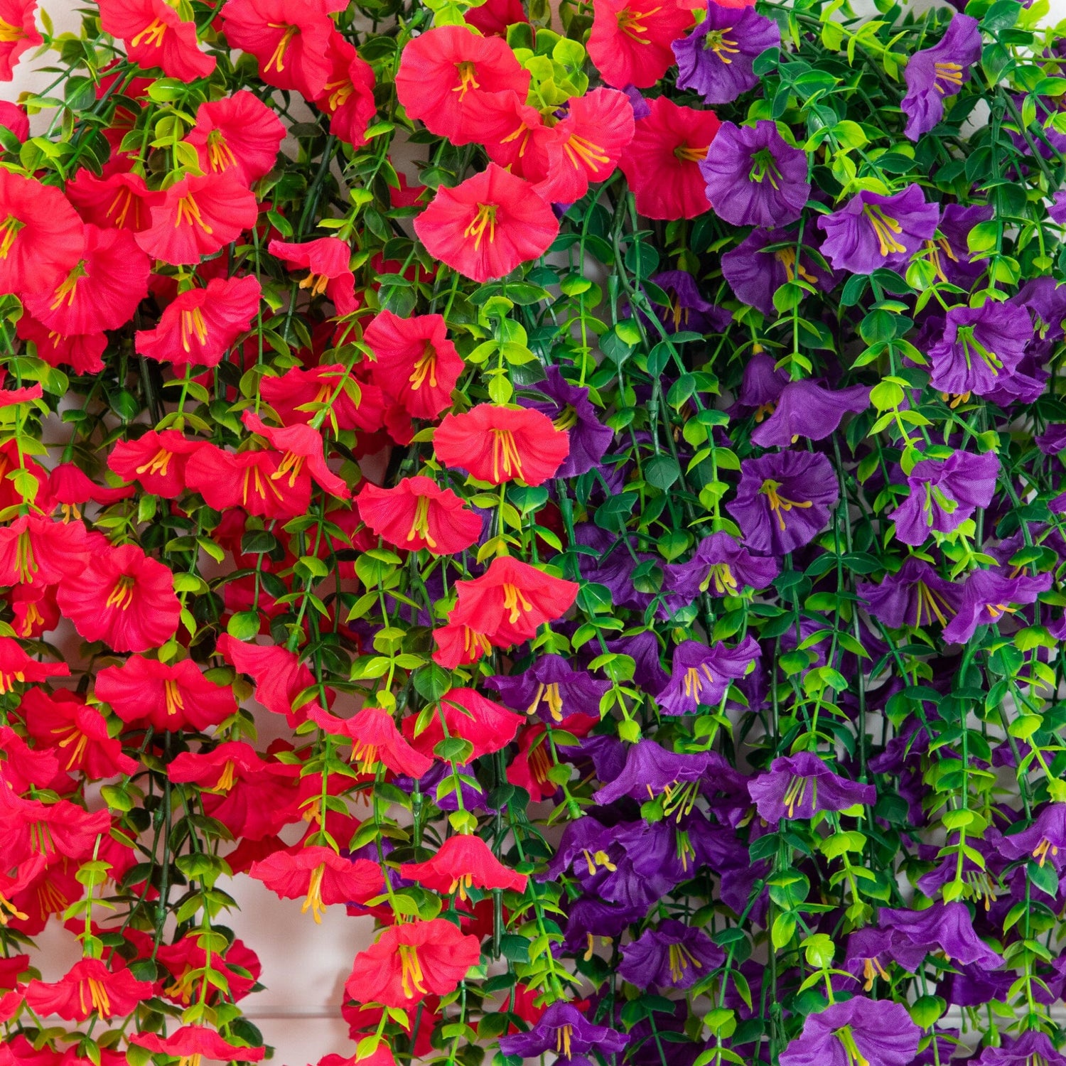 30" UV Resistant Artificial Morning Glory Hanging Plant (Indoor/Outdoor) - Set of 6