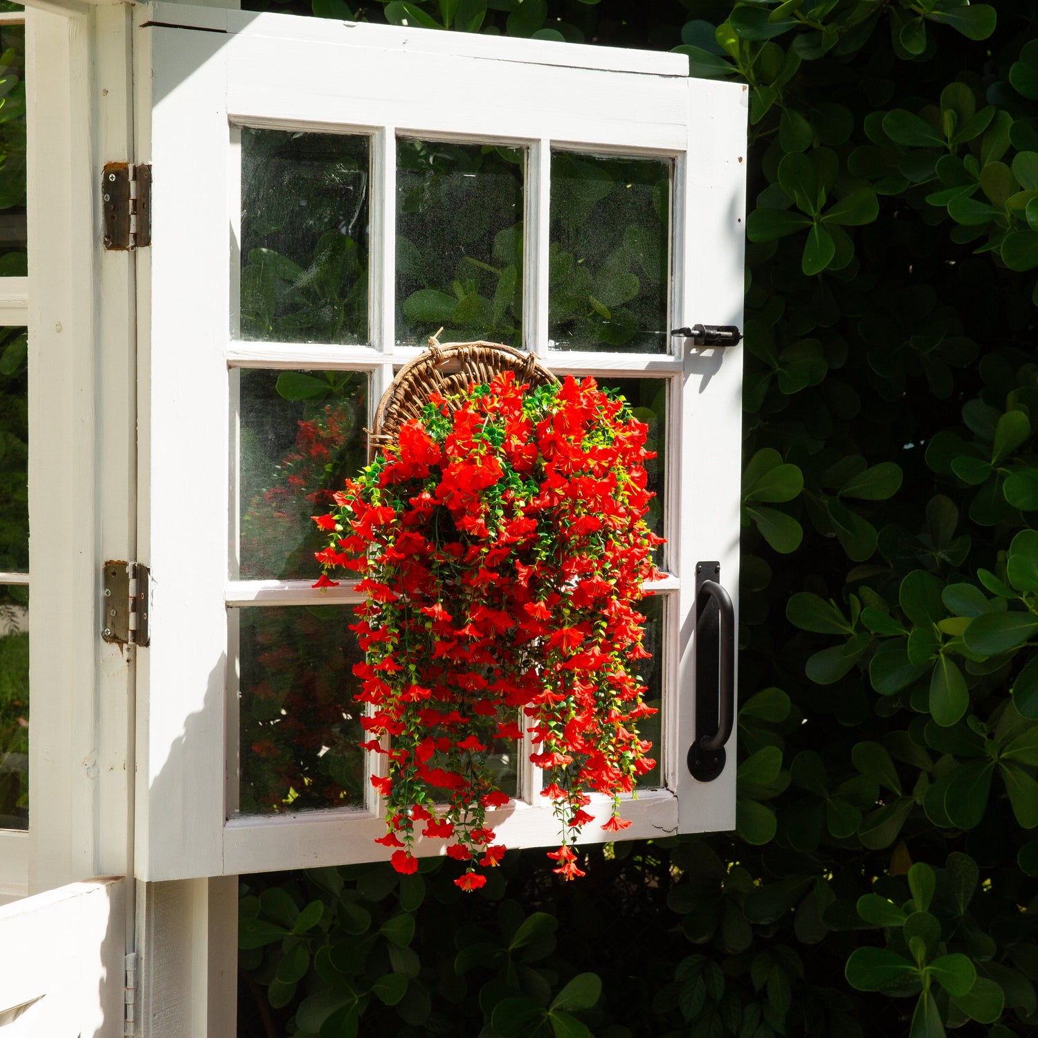 30" UV Resistant Artificial Morning Glory Hanging Plant (Indoor/Outdoor) - Set of 6