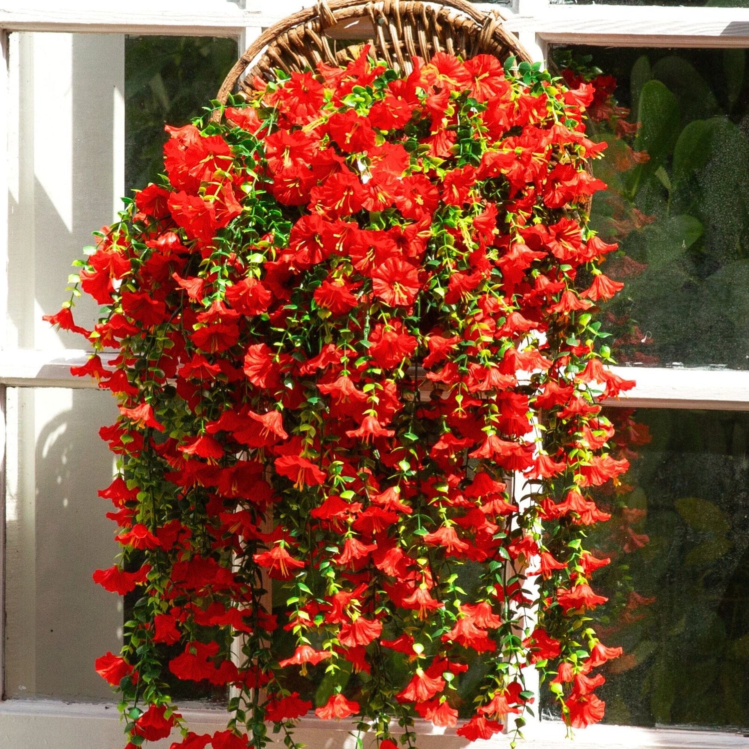 30" UV Resistant Artificial Morning Glory Hanging Plant (Indoor/Outdoor) - Set of 6