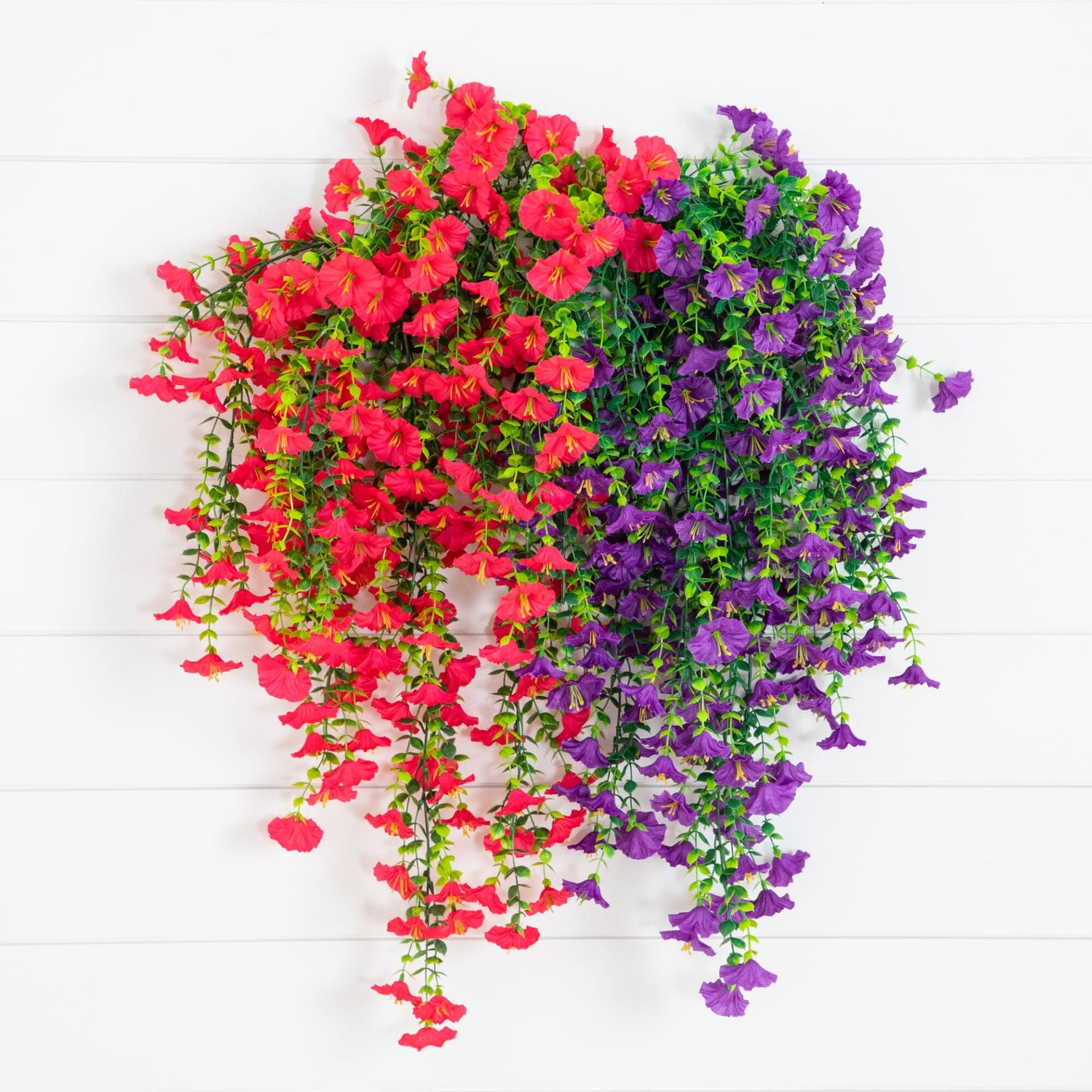 30" UV Resistant Artificial Morning Glory Hanging Plant (Indoor/Outdoor) - Set of 6