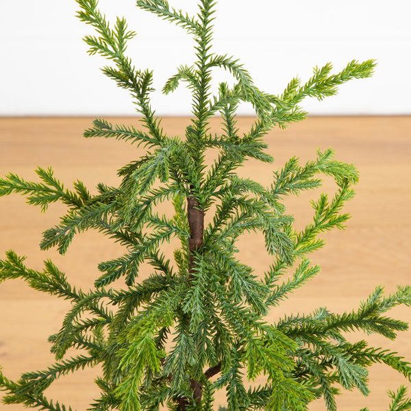 31” Artificial Real Touch Norfolk Island Pine "Natural Look" Christmas Tree in Tin Planter