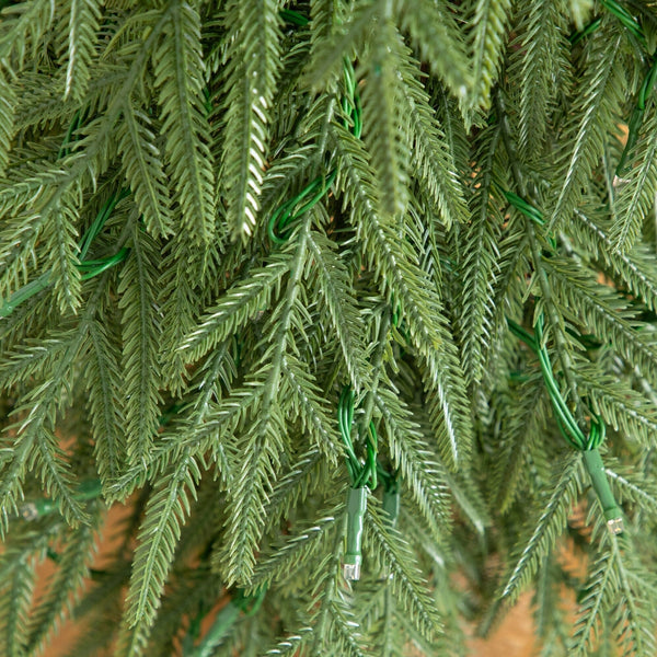 32" Pre-Lit Artificial Weeping Norway Spruce Christmas Tree in Burlap Wrapped Base with 80 LED Lights