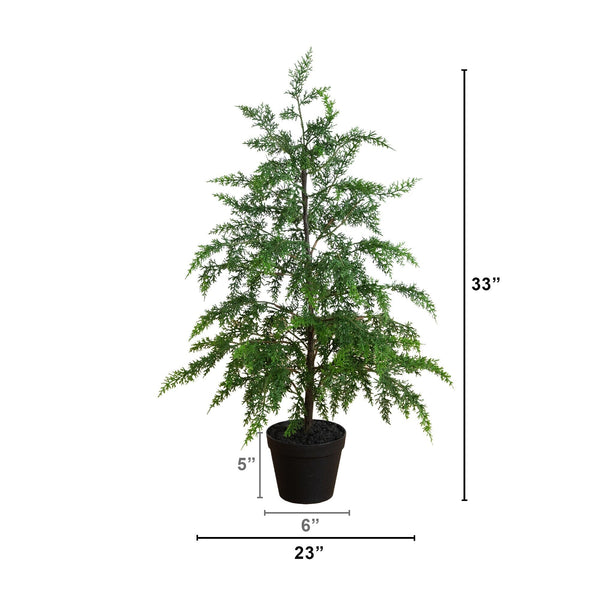 33” Artificial Real Touch Drooping Cedar Christmas Tree