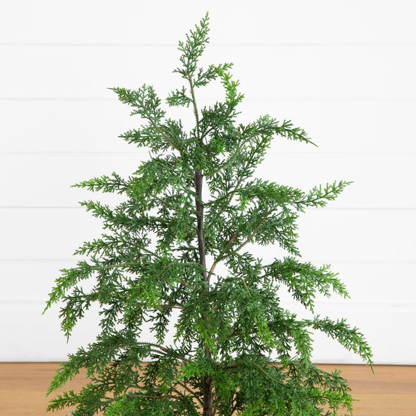33” Artificial Real Touch Drooping Cedar Christmas Tree