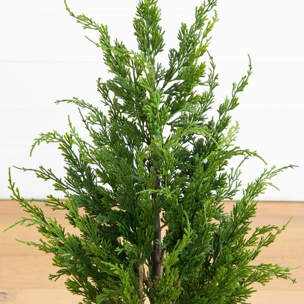 33” Artificial Real Touch Winter Cypress Tree