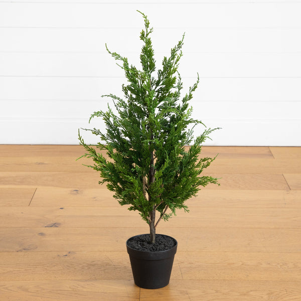 33” Artificial Real Touch Winter Cypress Tree
