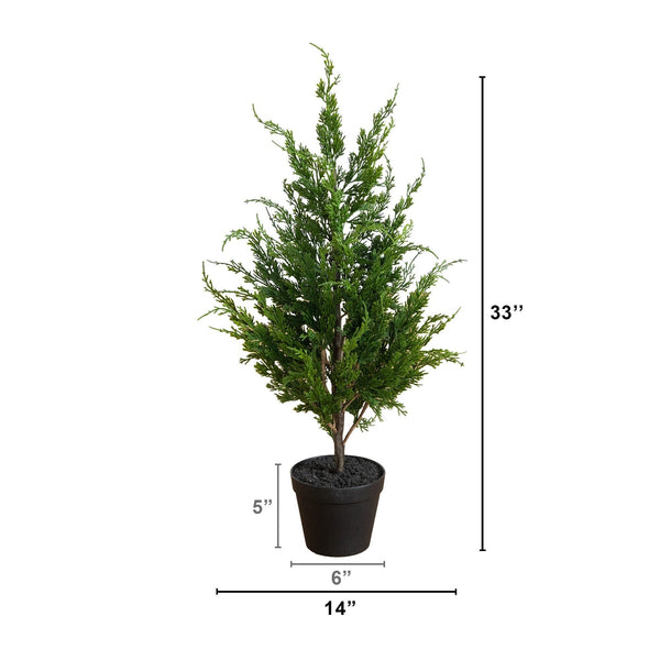 33” Artificial Real Touch Winter Cypress Tree