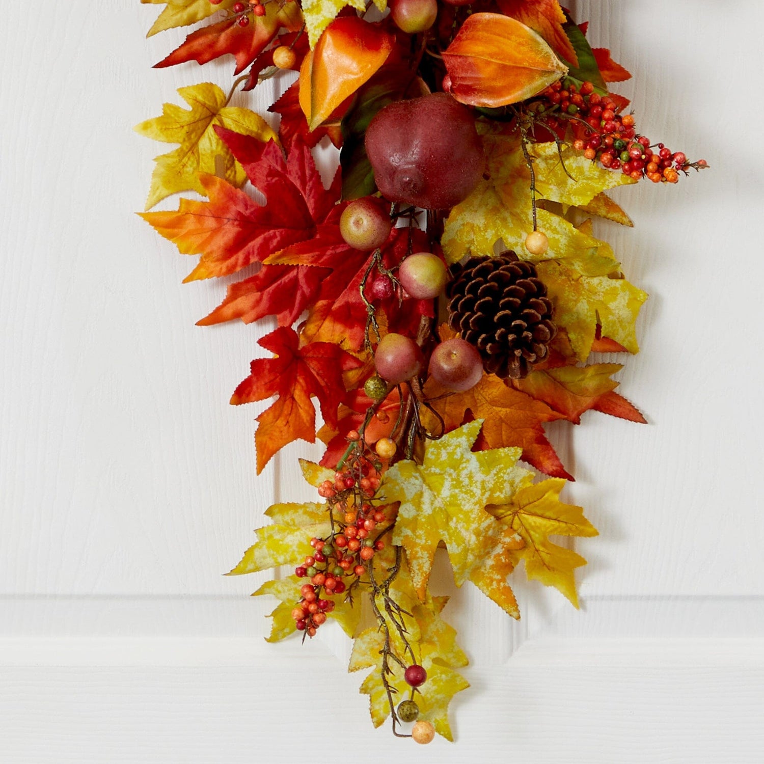 35” Autumn Maple Leaf and Berries Fall Teardrop