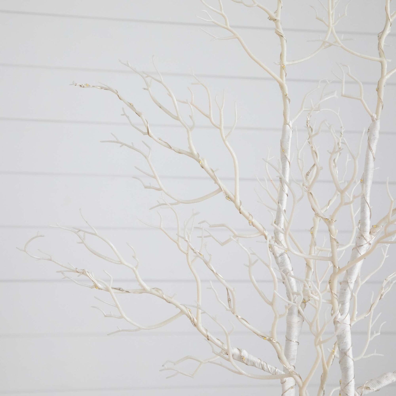 35” Pre-Lit Artificial White Birch Branches with 80 Warm White LED Lights - Set of 2