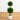 3.5’ UV Resistant Artificial Cedar Double Ball Topiary Tree in White Decorative Planter