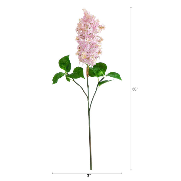 36" Artificial Lilac Flower Stems - Set of 3