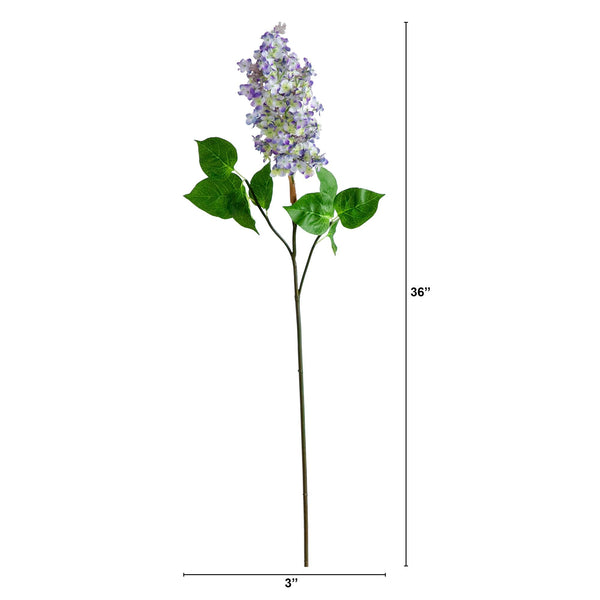 36" Artificial Lilac Flower Stems - Set of 3