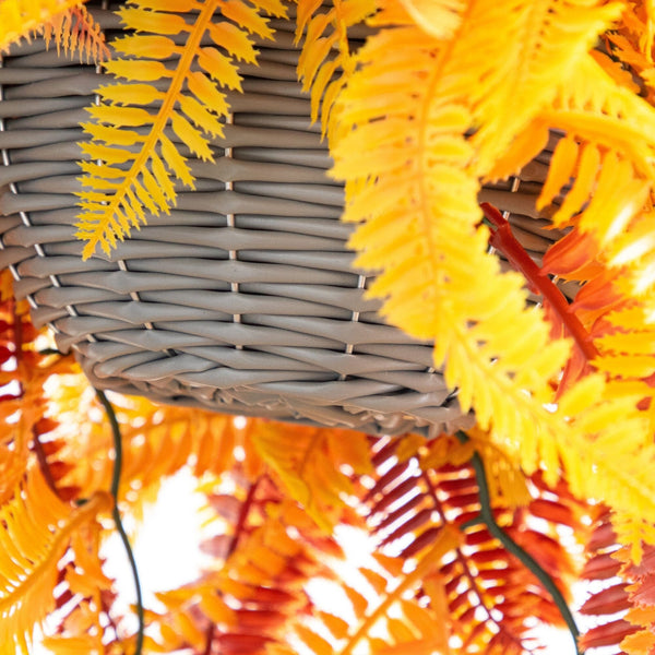 36' UV Resistant Autumn Artificial Fall Fern Hanging Basket (Indoor/Outdoor)