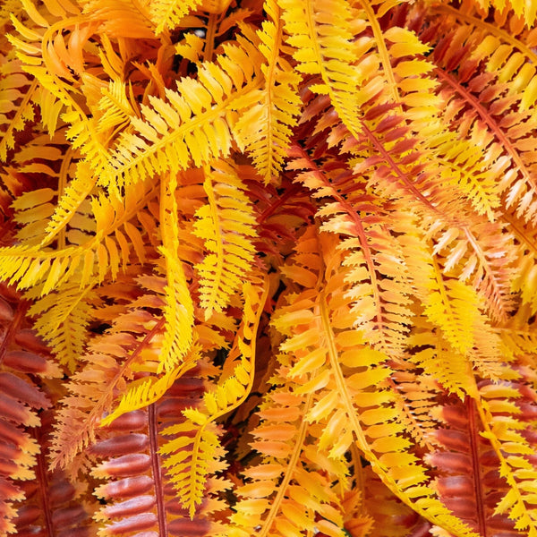 36' UV Resistant Autumn Artificial Fall Fern Hanging Basket (Indoor/Outdoor)